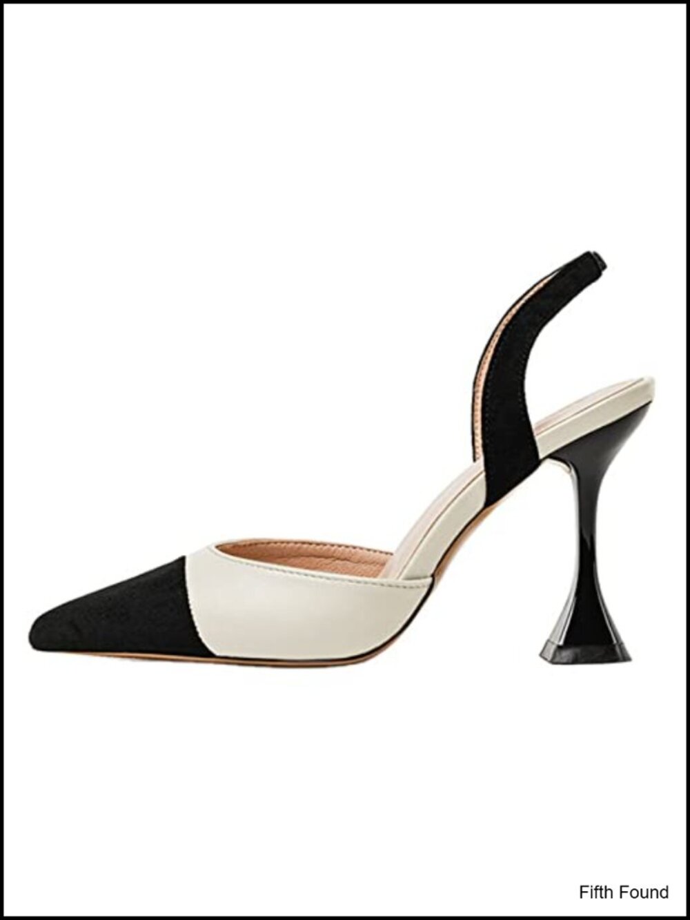 Women's Pointed Toe Slingback Stiletto Heels Faux Suede Patchwork Dress Pumps